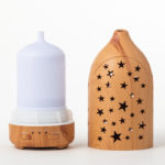 a light wood aroma diffuser with its cover aside